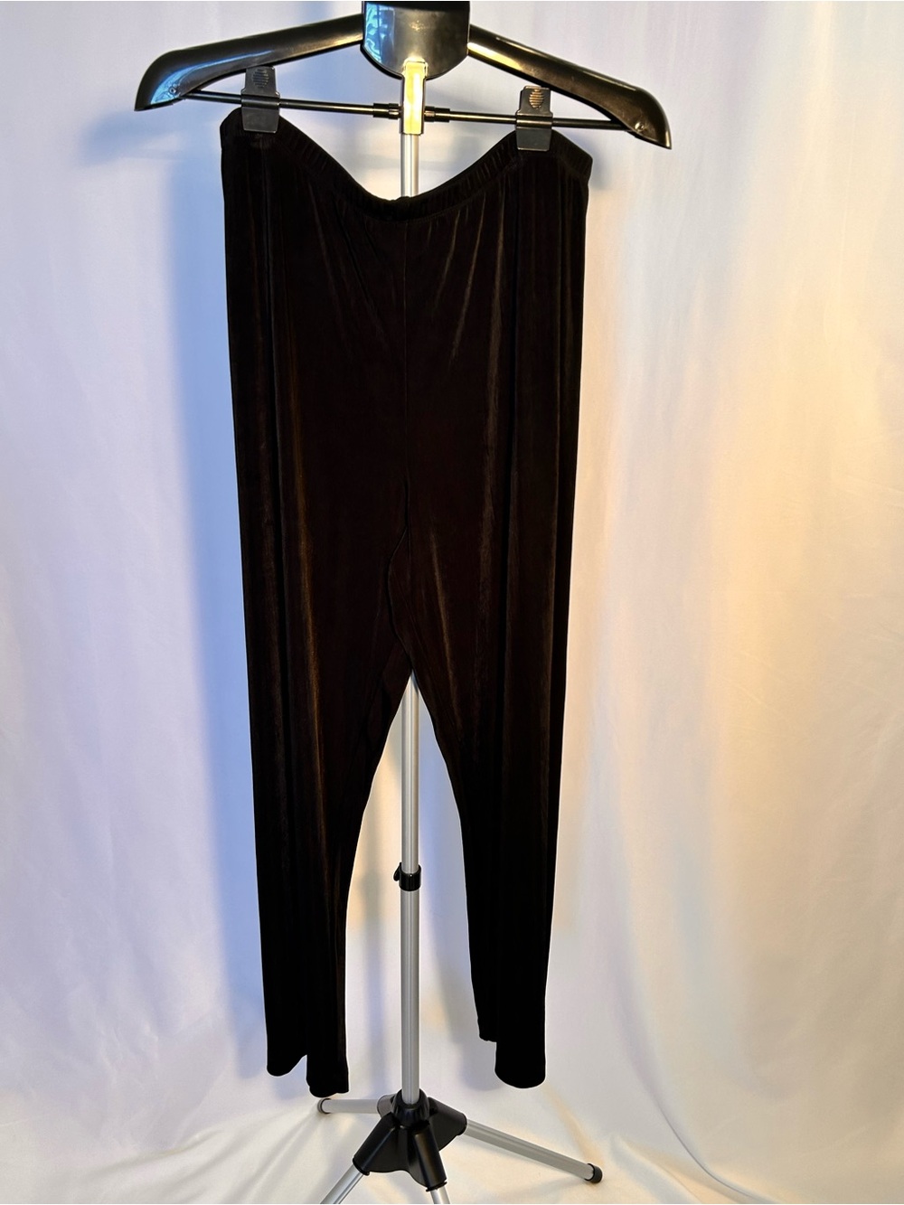 Chico's Travelers Black knit Stretch Wide Leg Size 3